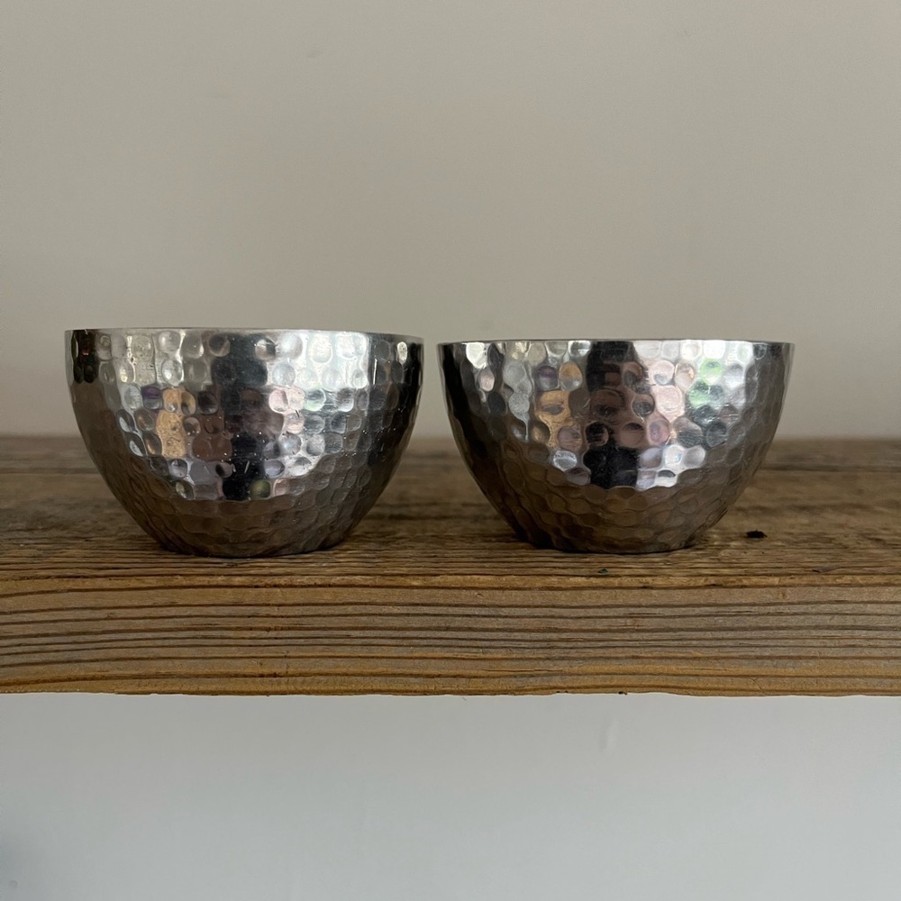 Hammered Pewter Tea Light candle Holders